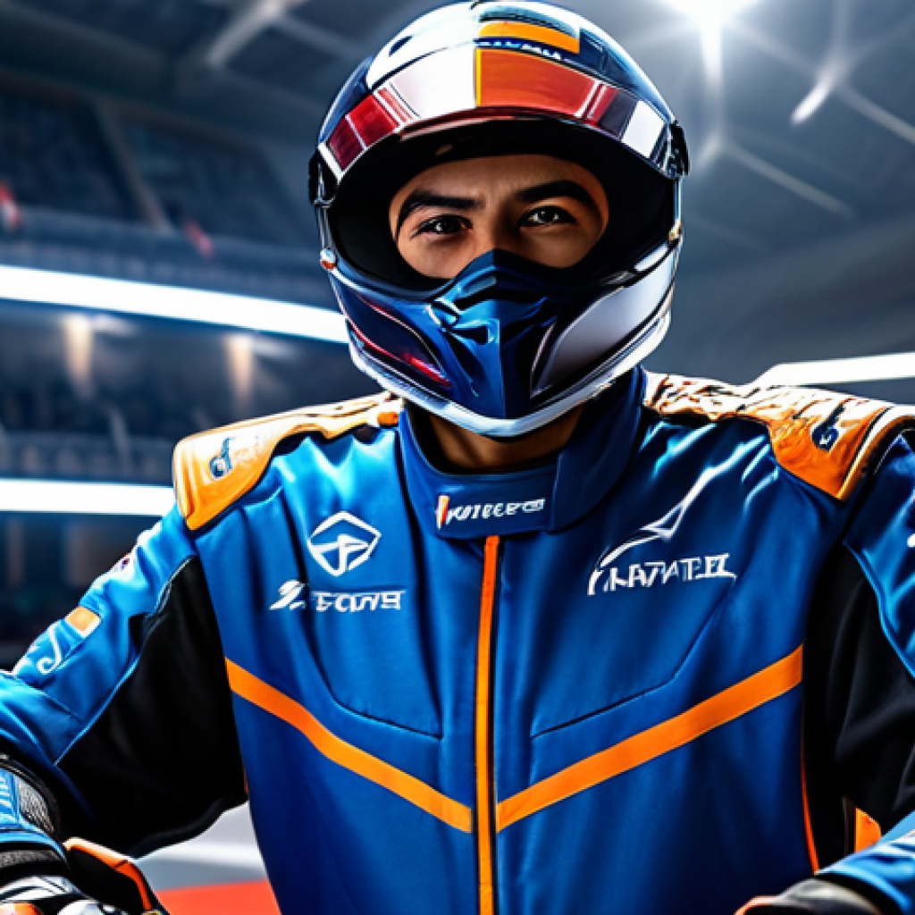 Image Prompt 1: Esports Professional in KartRider Event**