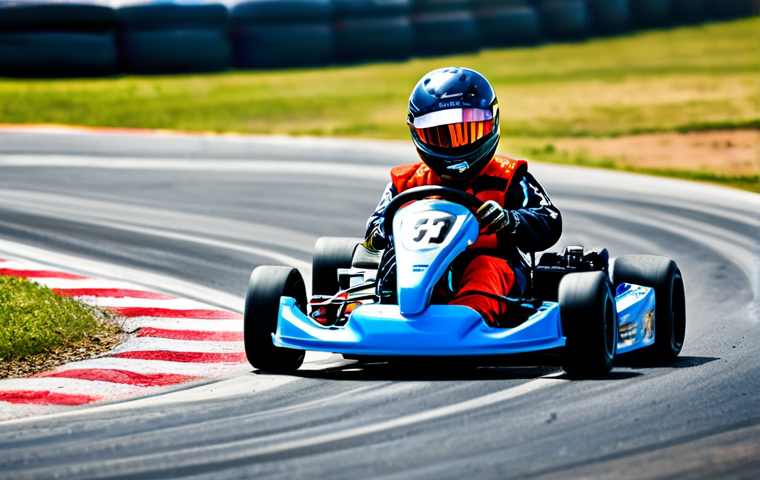 Kart Rider Drift Beginner**
A determined kart racer in modest racing attire, practicing drifts on a colorful, family-friendly track. The scene is vibrant and energetic. Background shows other karts in a practice area. Emphasis on learning the basics. Perfect anatomy, correct proportions, well-formed hands. Safe for work, appropriate content, fully clothed, professional.
**
