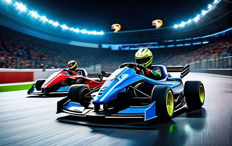 카트라이더 이벤트 성공 스토리 - **Prompt: Intense KartRider Championship Race**
A dynamic, wide-angle shot of a high-stakes Kart...