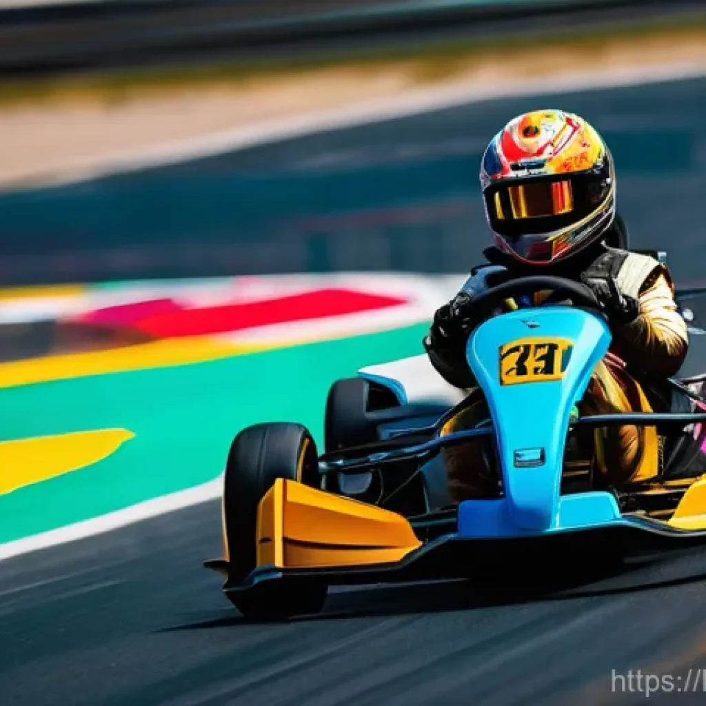 카트라이더 랭킹 시스템 작동 원리 - **Prompt:** A group of diverse young adult racers, fully clothed in modern, colorful racing suits an...