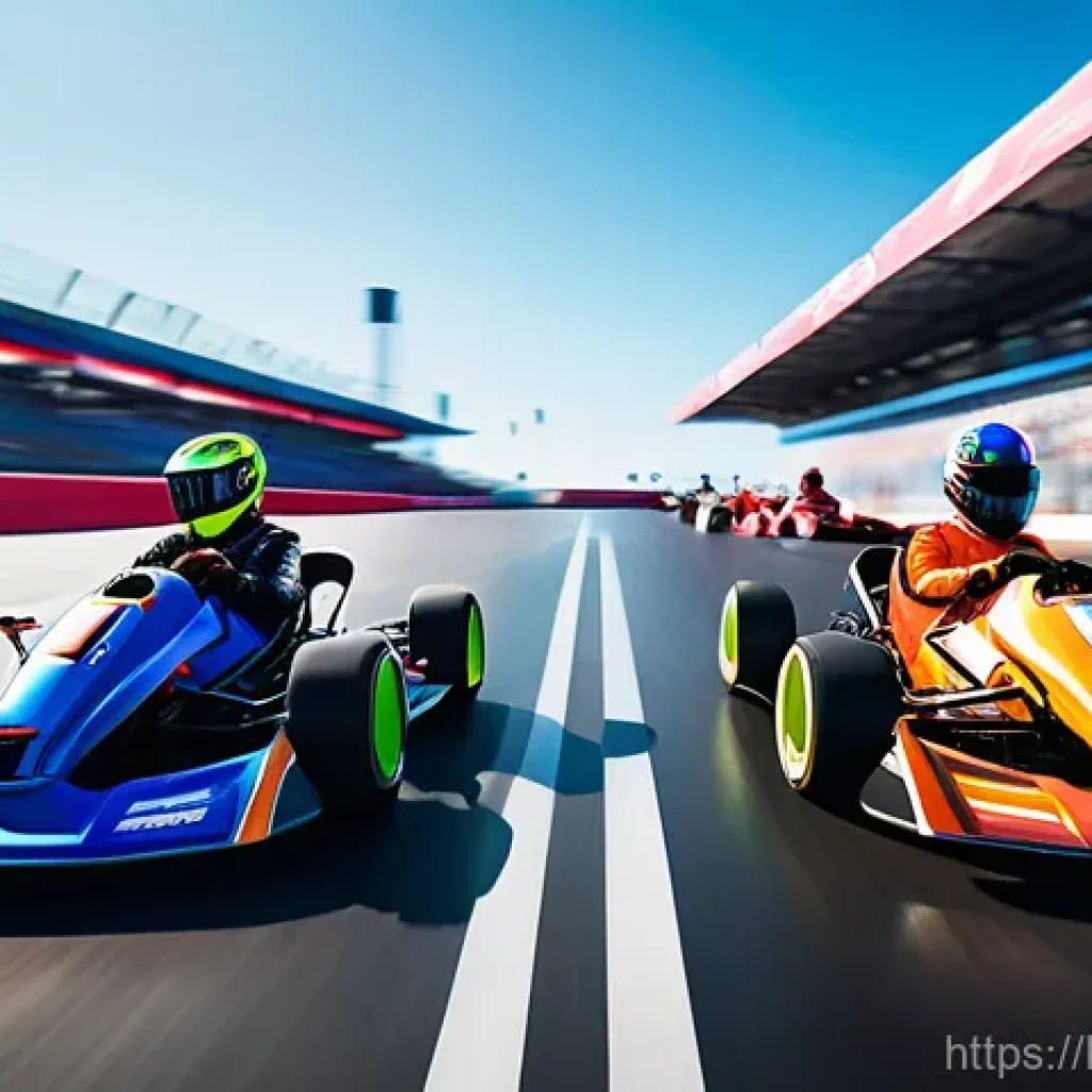 카트라이더 개인전 포지션 분석 - **Prompt: Dynamic Race Start**
"A vibrant and high-energy cinematic shot capturing the explosive...