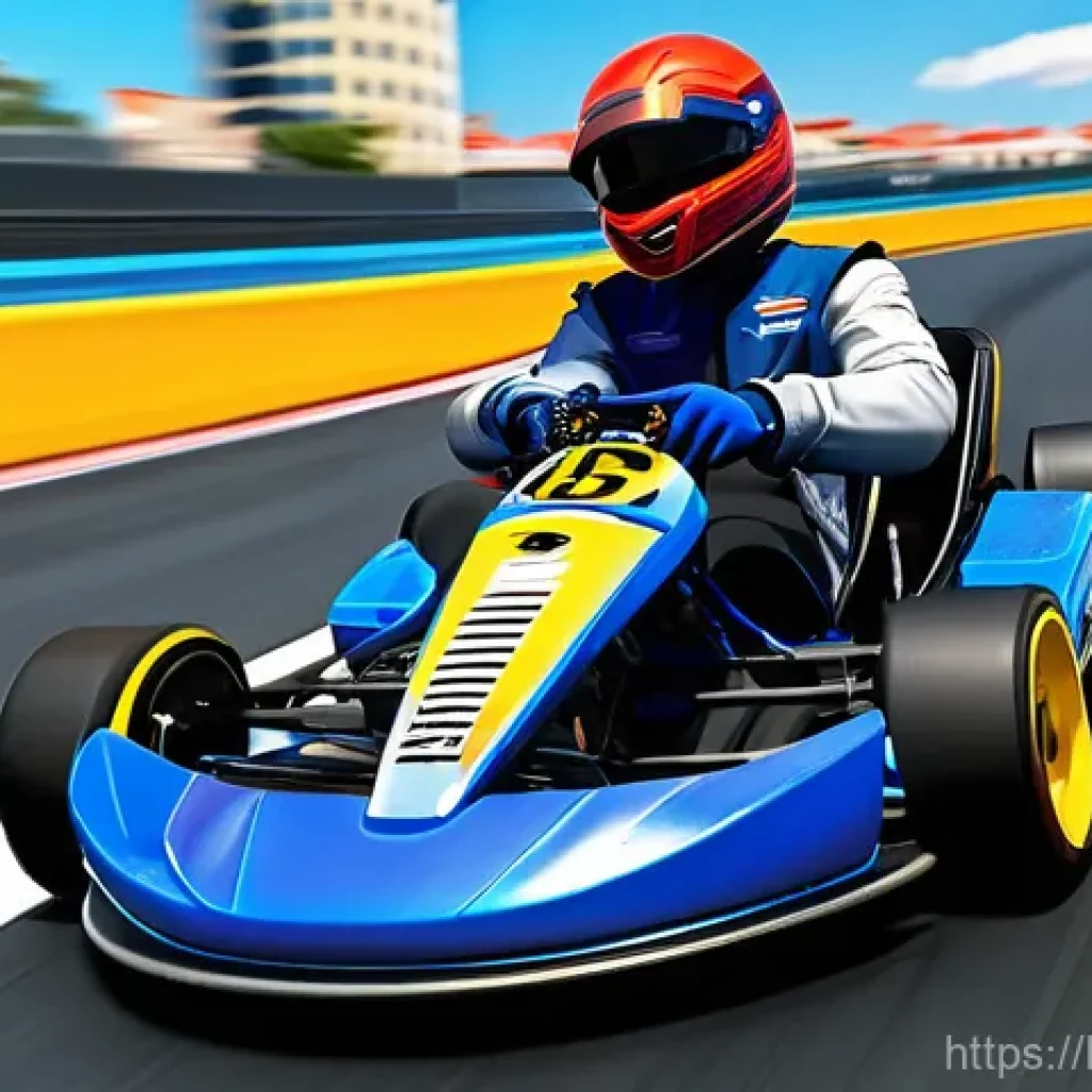 카트라이더 고수 전략 분석 - **Prompt: A high-speed KartRider Rush+ inspired racing scene. A sleek, futuristic speed kart, driven...