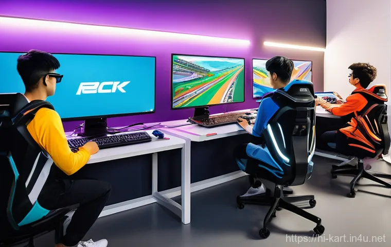 카트라이더 팬아트 커뮤니티 소개 - Inspiring Community Creation**
"A diverse group of young artists, aged 15-25, are gathered in a bri...