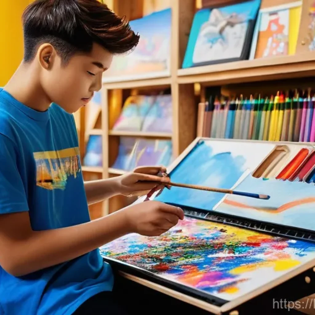 카트라이더 팬아트 대회의 비하인드 스토리 - **Prompt:** A vibrant and inspiring scene in a sunlit artist's studio. A passionate young artist, ar...