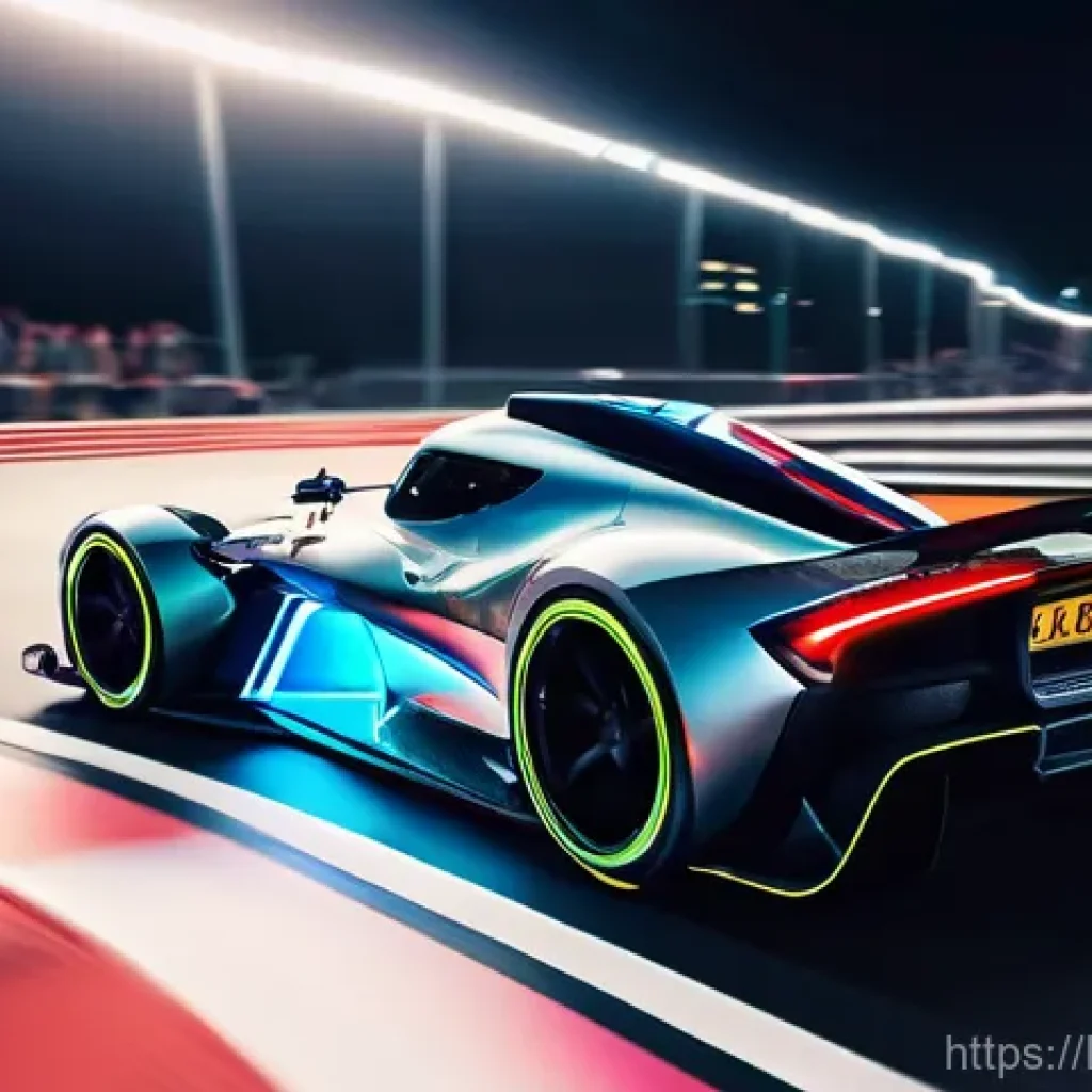 카트라이더 초보 유저의 트랙 활용 비법 - **Track Mastery in Action:**
    "A dynamic, low-angle shot of a sleek, high-performance racing car,...