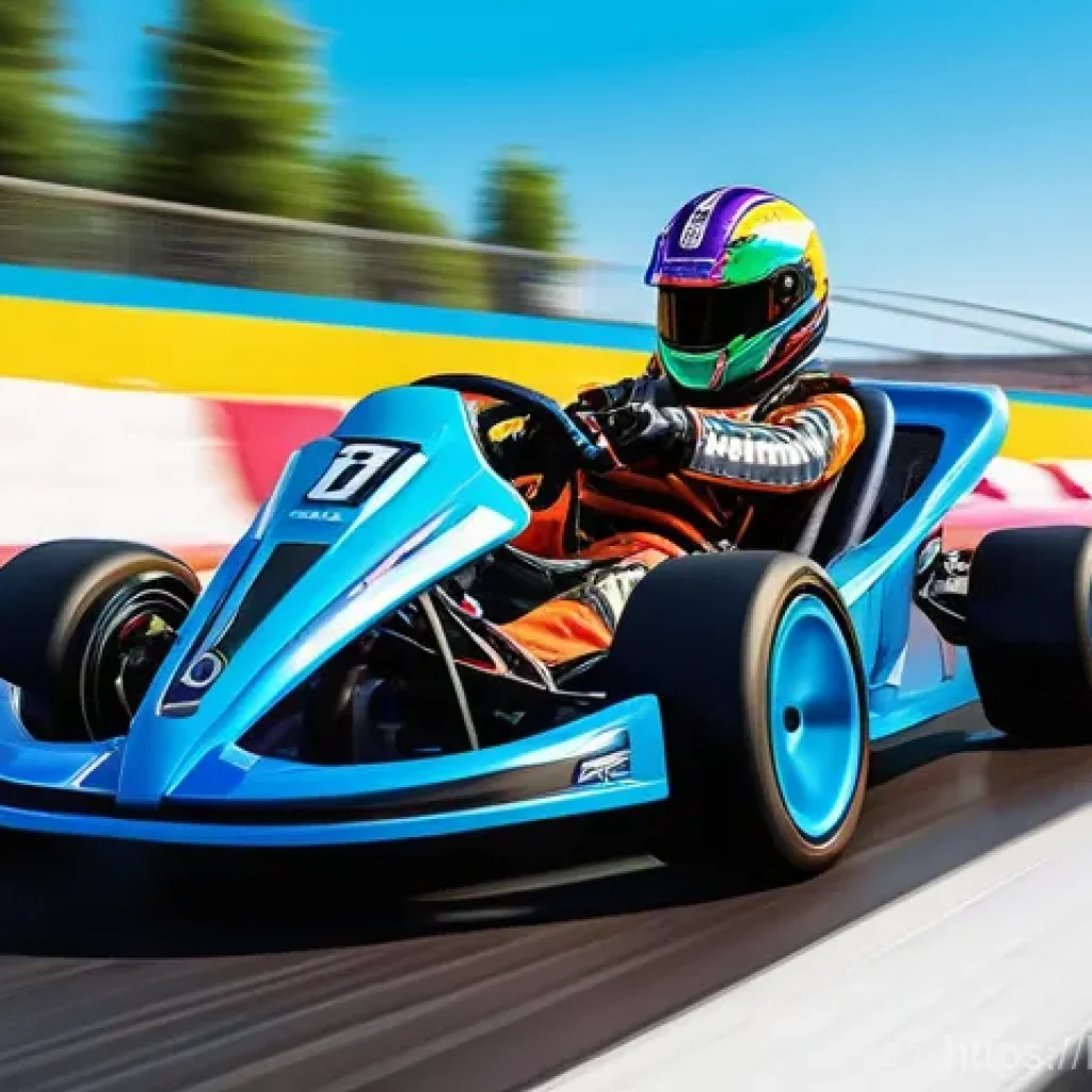 카트라이더 초보 유저를 위한 게임 공략 - **Prompt for Speed Race:**
    "An intense and dynamic aerial shot of a high-speed KartRider race in...