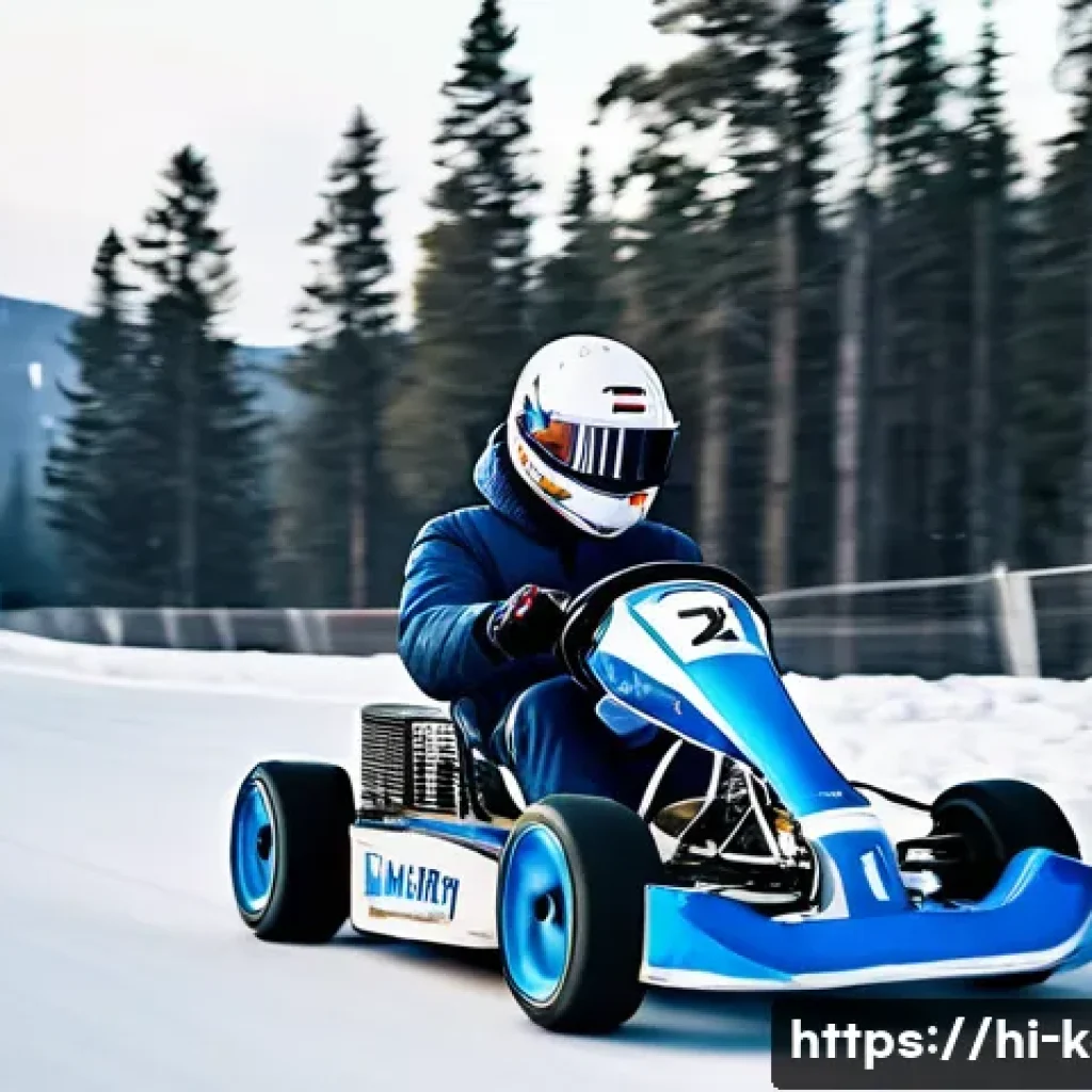 카트라이더 신규 출시 트랙 비평 - **"Winter Training Camp (Ice)" - Dynamic Race Scene**
A high-action, wide-angle shot of a slight...