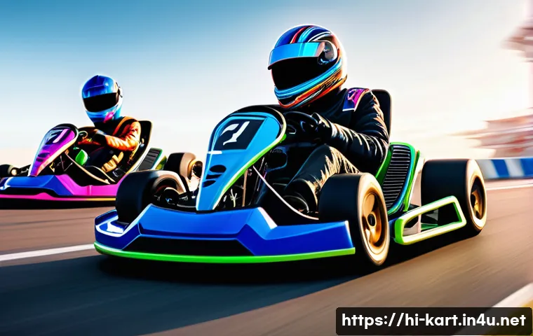 카트라이더 신규 업데이트 실험 - **Prompt:** A group of diverse young adult racers, both male and female, in a high-octane kart racin...