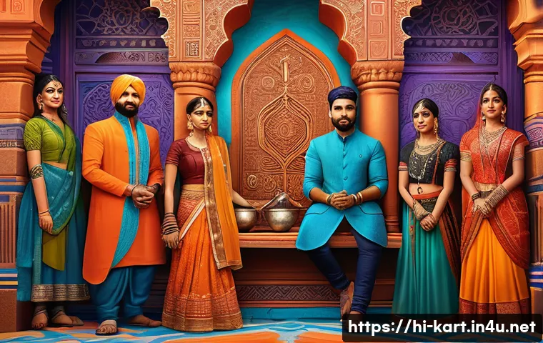 카트라이더 팬아트 대회의 글로벌 트렌드 - A vibrant digital painting showcasing a diverse group of fan artists from different countries, each ...