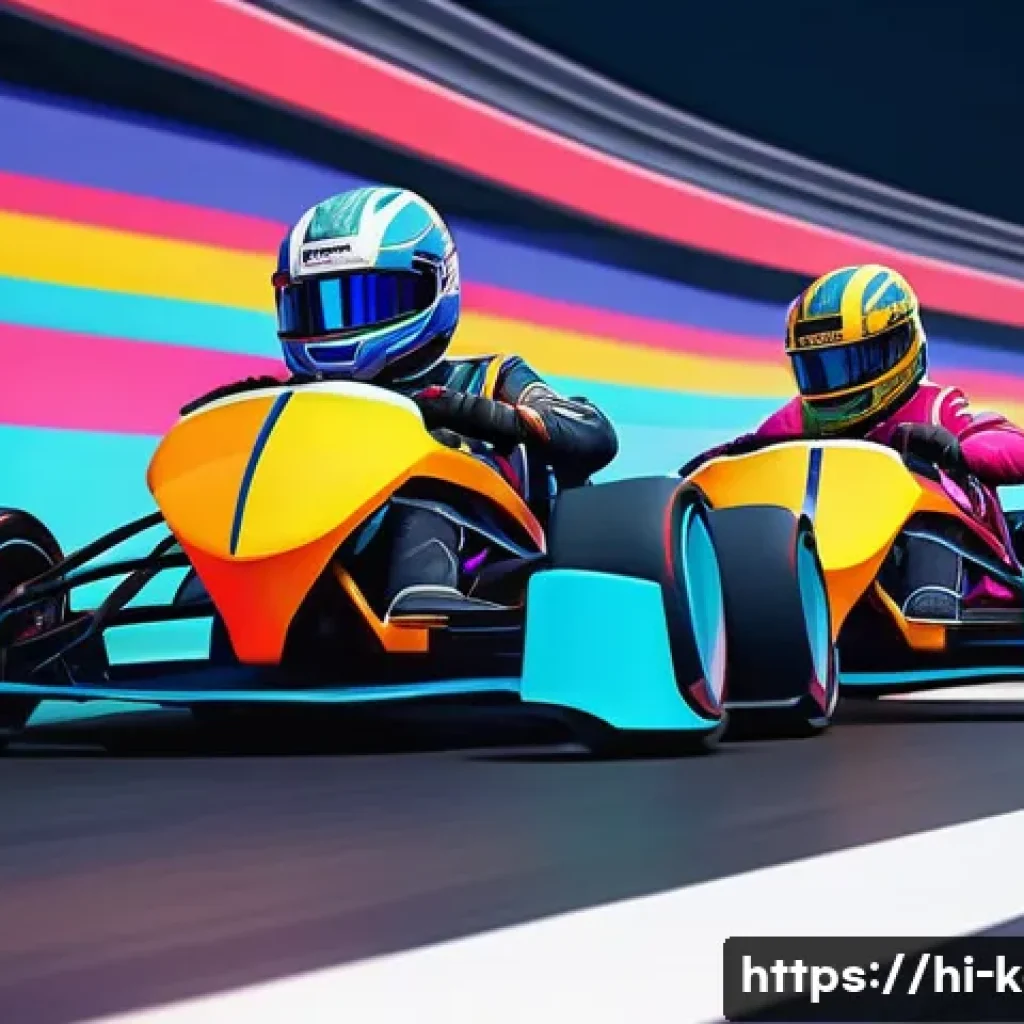 카트라이더 공식 채널 정보 - A vibrant and dynamic racing scene from the game Kart Rider, featuring colorful karts speeding on a ...