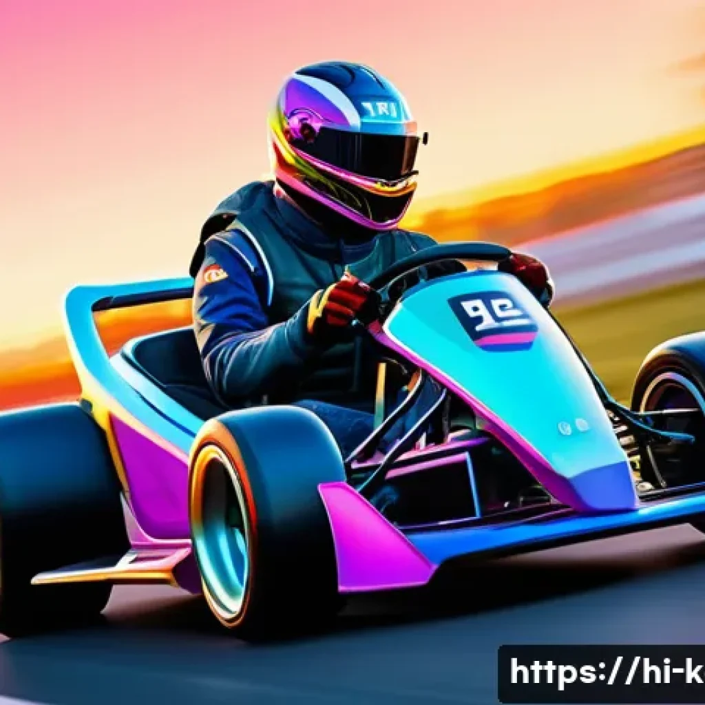 카트라이더 팬아트 이벤트 팁 - A vibrant fanart scene inspired by the game Kart Rider, featuring a dynamic character wearing stylis...
