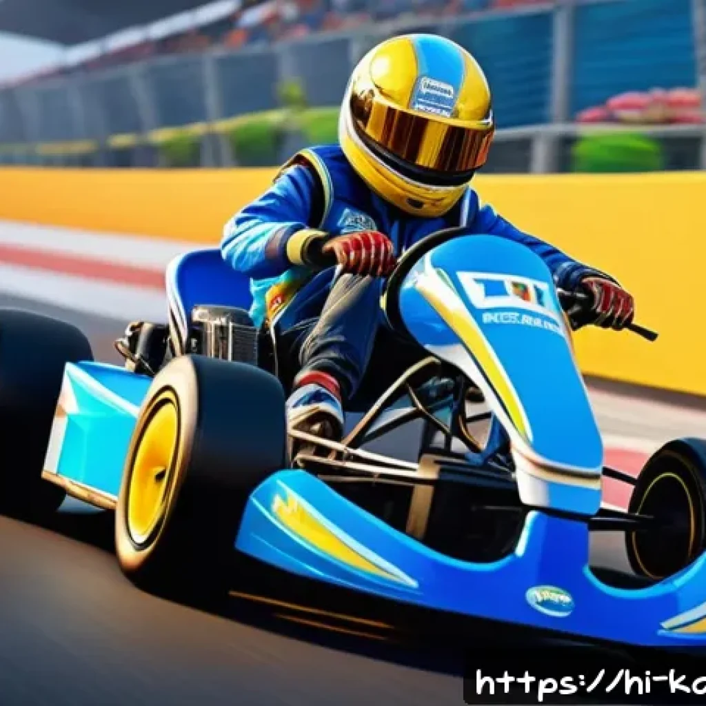 카트라이더 신규 캐릭터와 팬아트 대회의 조화 - A dynamic action scene featuring "Rio," a new Kart Rider character, depicted wearing stylish racing ...