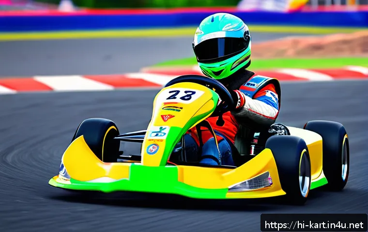 카트라이더 초보 유저를 위한 전략 가이드 - A dynamic racing scene in a vibrant Kart Rider game environment featuring a young Indian male player...