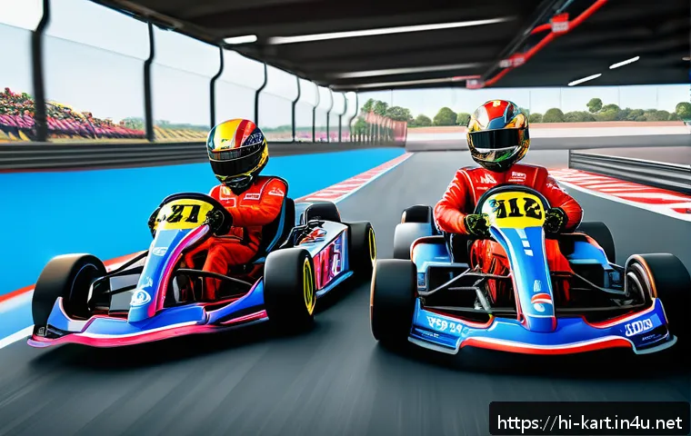 카트라이더 팀플레이 노하우 - A dynamic and vibrant digital illustration of a Hindi-speaking esports team in a high-energy kart ra...