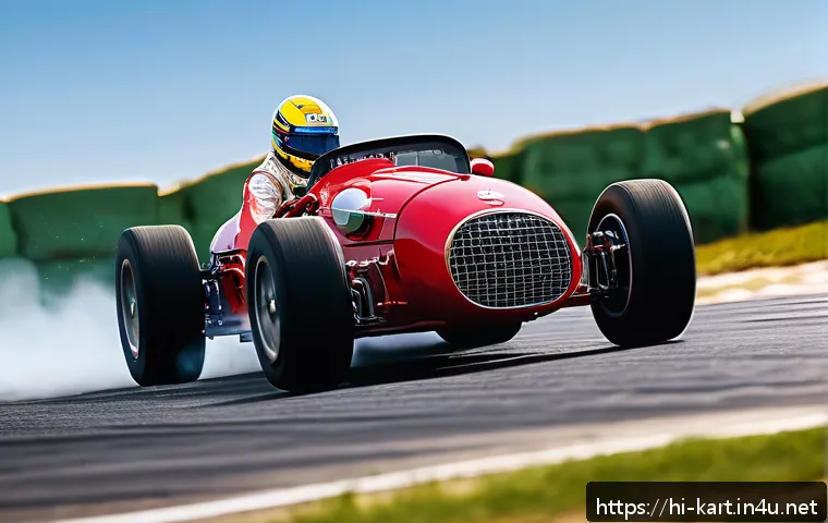 카트라이더 신규 트랙과 드리프트 연습 - A dynamic racing scene on a challenging narrow track with sharp curves and sudden turns, featuring a...