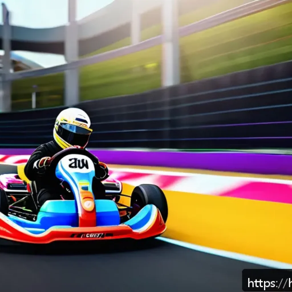 카트라이더 플레이 영상 편집 - A dynamic and colorful gaming setup showcasing a high-energy Kart Rider gameplay moment, featuring a...