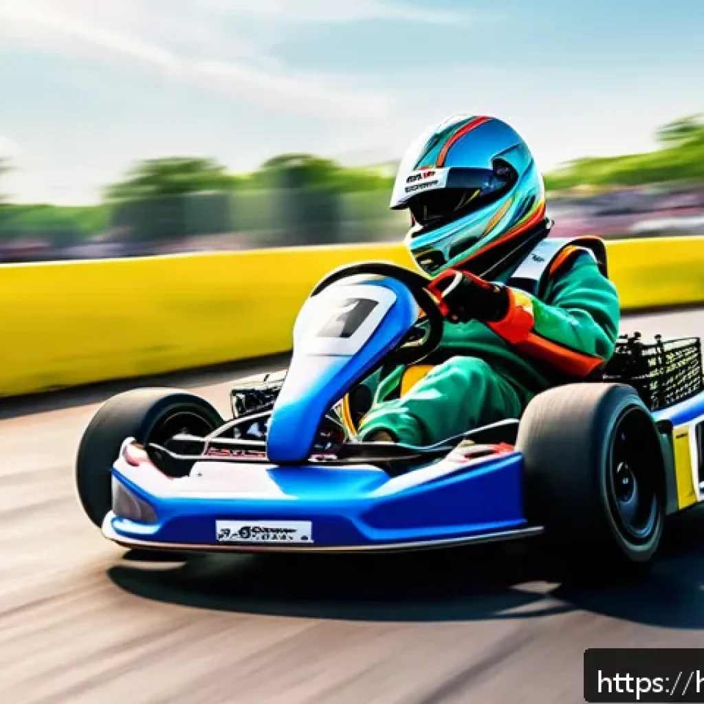 카트라이더 초보 유저 친화적 팁 - A dynamic racing scene featuring a balanced-weight go-kart speeding through a sharp turn on a vibran...