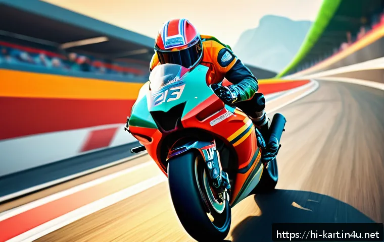 카트라이더 팬아트 갤러리의 새로운 작품 - A vibrant digital painting of a high-speed futuristic racing scene inspired by CartRider fan art, sh...